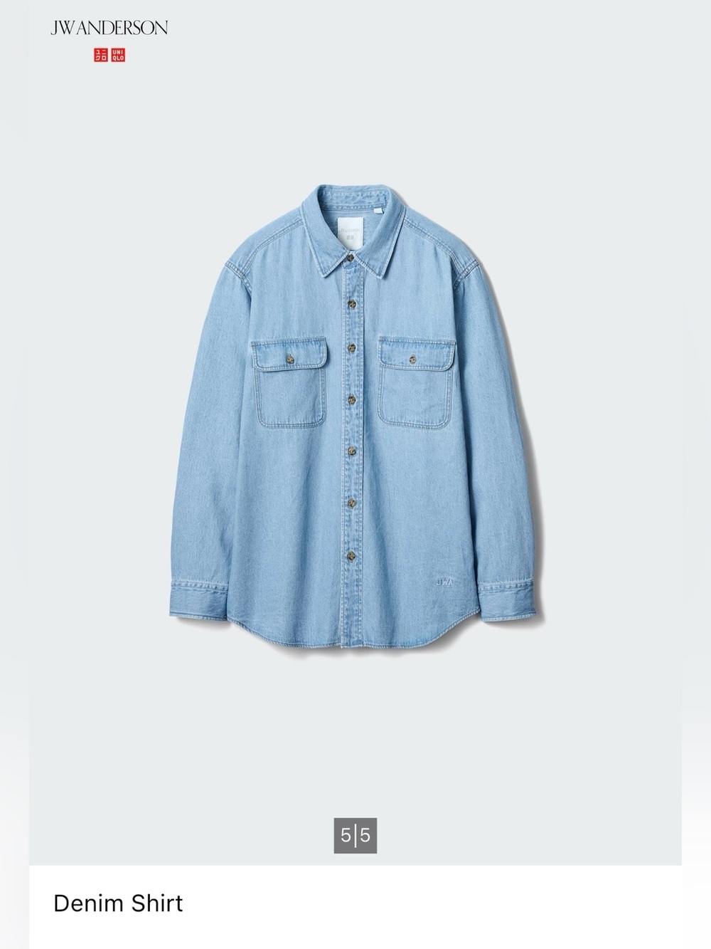 UNIQLO JW ANDERSON Light Blue Denim Button-Down Shirt